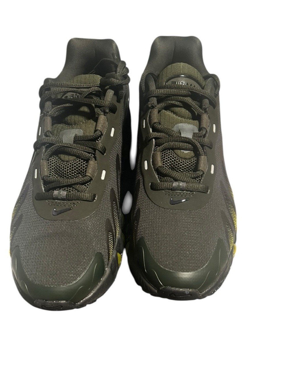Nike Airmax Dn8 Black and Olive Green Athletic Shoe with Yellow Accents 8.5 Mens - Picture 4 of 6